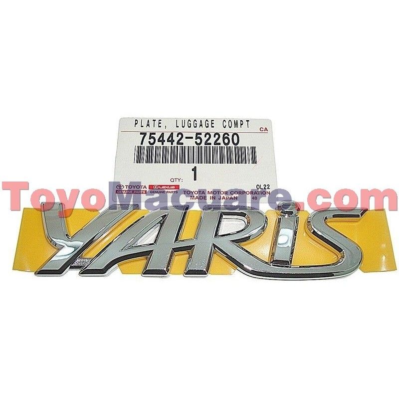 75442-52260 Emblema Trasero Nombre Toyota Yaris Belta