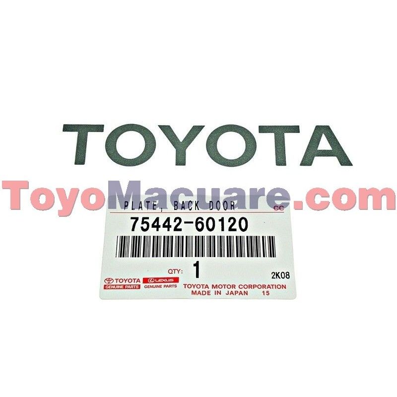 75442-60120 Emblema Nombre Compuerta Trasera Toyota Meru, Prado