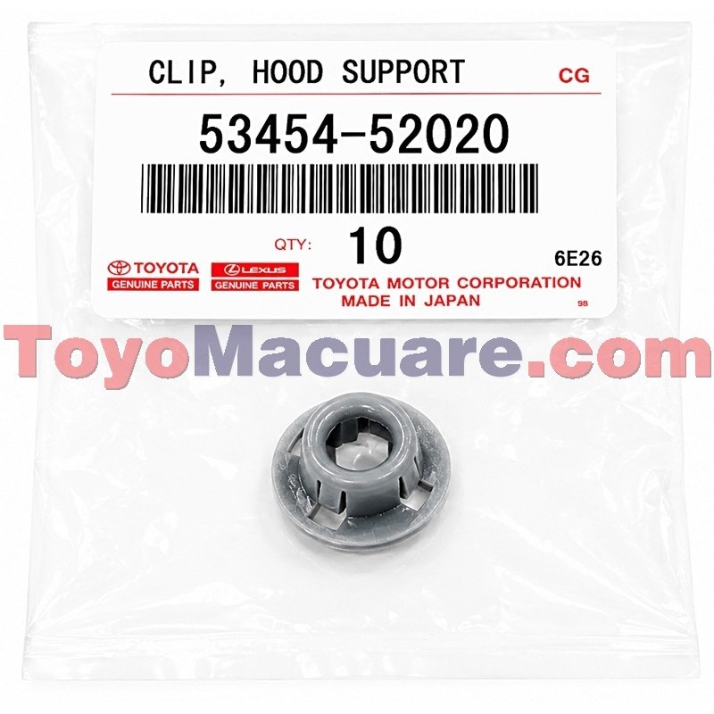 Clip Buje Soporte Varilla Soporte Capot Toyota Fortuner Hilux Yaris 53454-52020